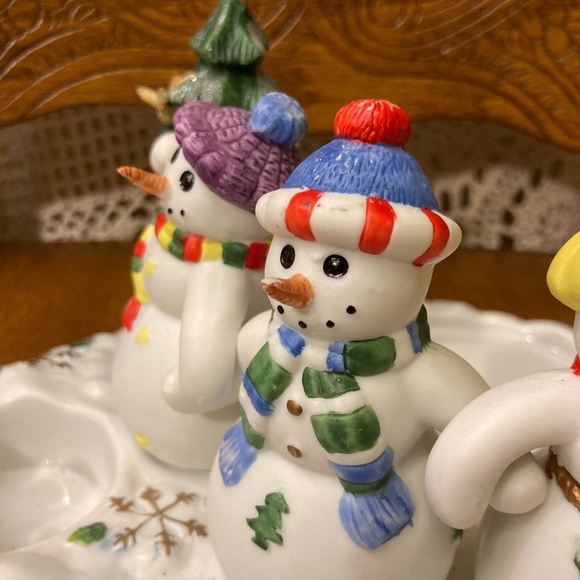 Vintage PartyLite Snowball Snowman Winter Holiday Tea Light Votive Candle Holder - Picture 3 of 17